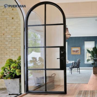 China Crittall Arch Doors Contemporary Exterior Aluminum Steel Arch Doors Slim Top Aluminum Glass Door Look for sale