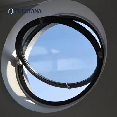 China Magnetic Aluminum Circular Screen Window Aluminum Circle Round Vertical Pivot Window for sale