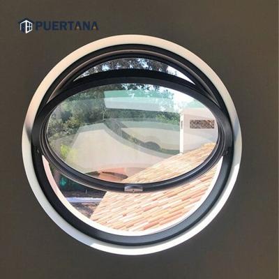 China Magnetic Screen Aluminum Pivoting Round Windows That Open Vertical Center Pivot Window for sale