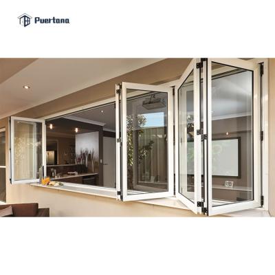 China Aluminum Profile Magnetic Screen Prefab Bifold Window Windows And Doors for sale