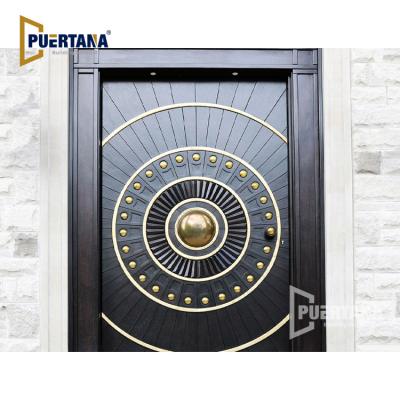 China Art Boulle Custom Made Door anti-theft in wood and metal door Handcrafted exterior door for luxury homes for sale