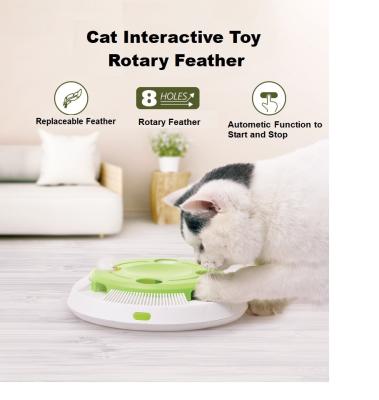 China Sustainable HOT interactive and electronic cat toy for pet with feather autometically removable stop and start for sale