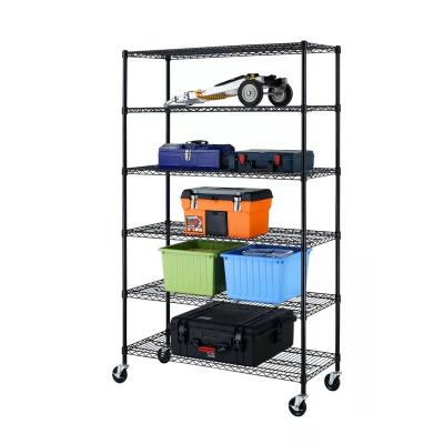 China Heavy Duty Supermarket and retail store wire  display rack display stand with wheels  display racks metal wire shlving for sale