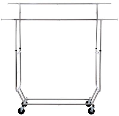 China Easy to move Retail Clothes Shops  Garment Stand With  Shelf Garment Display Rack Clothing Garment Rack for sale