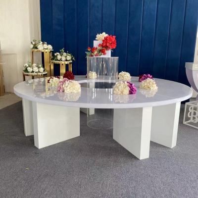 China 2021 latest design modern popular white plastic party event kids acrylic kids table and chair set for sale