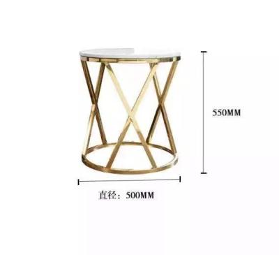 China Wooden Coffee Table Hotel Stainless Steel Oval Marble Tea Table Gold for sale