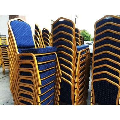 China Modern Free Sample Cheap Stackable Hotel Wedding Used Steel Iron Gold Banquet Chairs For Sale for sale