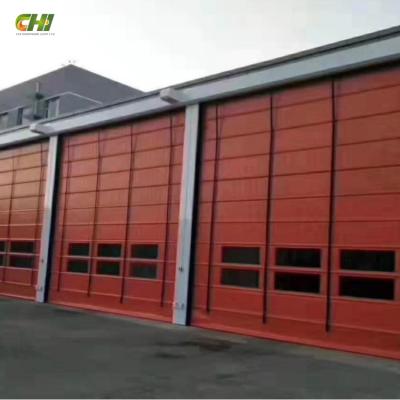 China Double glazed polycarbonate accordion stack PVC stack door waterproof modern exterior commercial industrial overhead garage door for sale