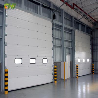 China Sectioanal Accordion Door Overhead Industrial Automatic Entrance Door Waterproof Acrylic Insulated Commercial Door for sale