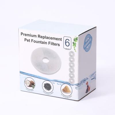 China 84oz/2.5L Automatic Pet Cat Dog Drinking Water Fountain Automatic Dispenser Replacement Filter Activated Carbon Premium Pack 6 Packs for sale