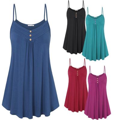 China Anti-wrinkle 2021 Summer Summer Midi Sexy V-neck Camisole Loose Skirt for sale