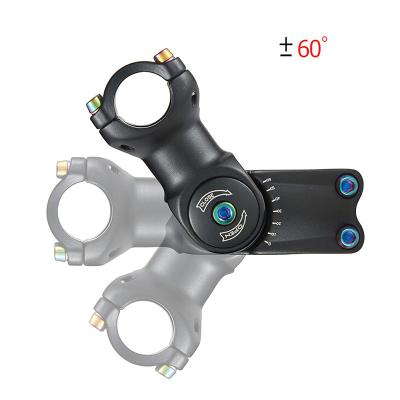 China Bicycle Stem 28.6*25.4/31.8mm 90/110mm Aluminum Alloy 6061 KRSEC 60 Degree Mtb Bike Stem Angled Adjustable Bicycle Handlebar Stem for sale