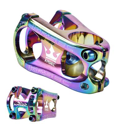 China Ultralight KRSEC aluminum alloy cycle stem short rainbow hollow 28.6*31.8*45mm cnc road mtb bike accessories stem bike for sale