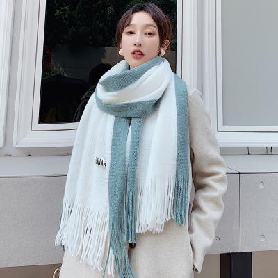 China Eco-friendly Soft Thick Knitting Couples Scarf Autumn And Winter Label Bib Student Wool New Korean Women Scarves Eco-friendly Soft Thick Knitting Man for sale