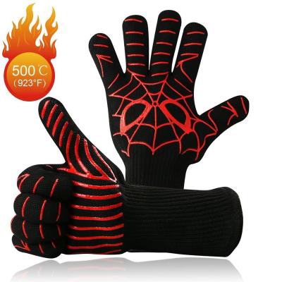 中国 Heat-Resistant Oven BBQ Grill Gloves Not Coated Nylon AHL Heat-Resistant 販売のため