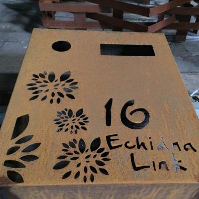 China Handmade Free Corten Steel Mailbox Standing Steel Parcel  Free standing AHL en venta