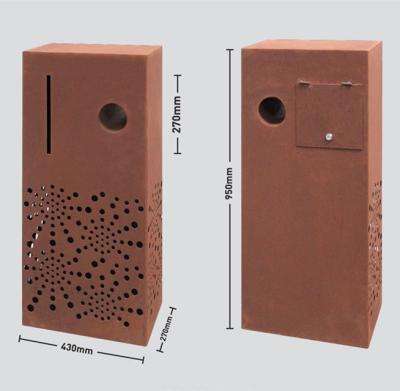 Κίνα AHL Rust Decorative Corten Steel Mailbox For House Metal Postal Service προς πώληση