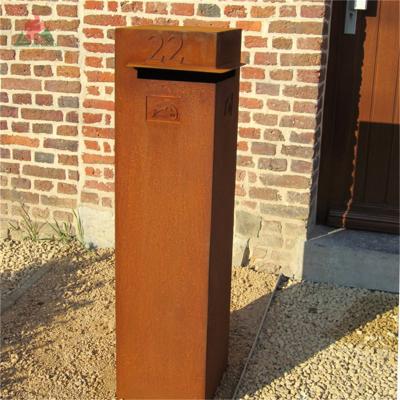 China Corten steel post office box weathering steel mailbox deur mailbox for sale