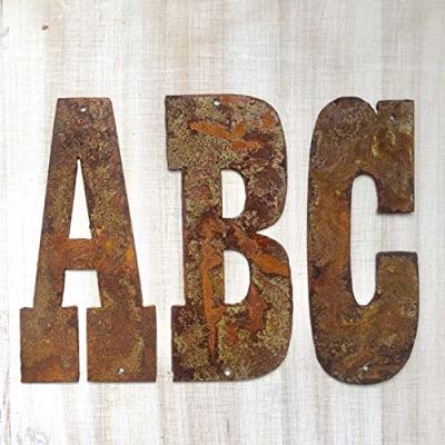 China Farmhouse Rustic Flat Metal Letters And Numbers Wall Art Decor Silhouette Art Deco for sale