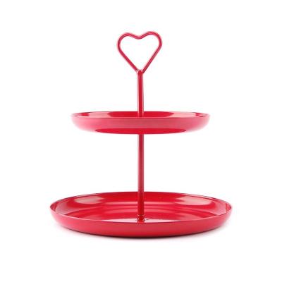 China Stocked Cake Stand 2 Tier Tea Cake Rack Tower Fruit Dessert Tray Cupcake Party Pastry Serving Food Display Stands for sale