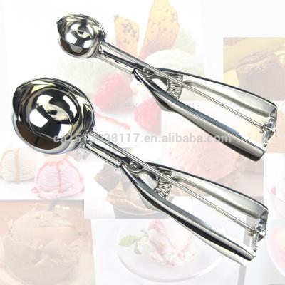 China Ice Cream Scoop 304 Stainless Steel Stocked Ice Cream Tools 18/10 Ice Cream Spoon Scoop for sale