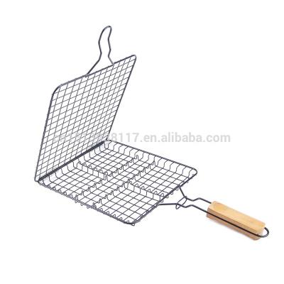 China BBQ Grill Easily Cleaned Non-Stick Coating Basket Broil Vegetable Grilling Baskets Metal Window BBQ Grill for sale