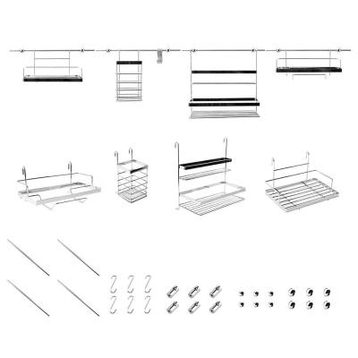 China Kitchen Kitchen Unit 14 Pieces Hanging Storage Units Rack Kitchen Wall Organizer Units for sale