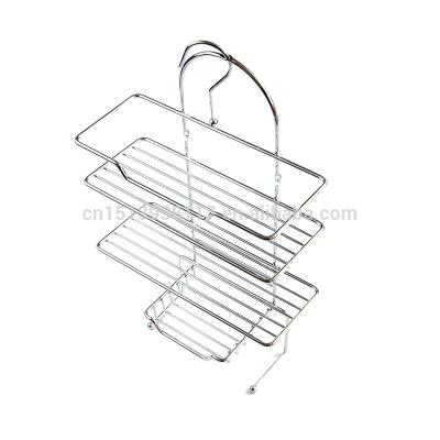 China Modern 3 Tier Metal Wire Bathroom Hanging Caddy Shower Baskets Bath Rack Perfume Storage Organizer for sale