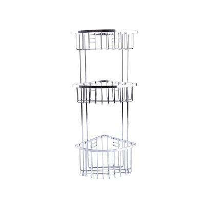 China 3 Tier Corner Shower Stocked Caddy with Suction Cup Bathroom Storage Organizer Metal Wire Bath Racks Rack for sale