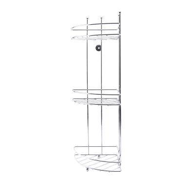 China 3 Tier Corner Shower Stocked Caddy with Suction Cup Bathroom Storage Organizer Metal Wire Bath Racks Rack for sale