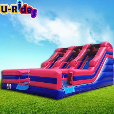 China Double PVC Inflatable Lanes Backyard Dry Slide Popular Commercial Inflatable Lanes Both Slide for sale