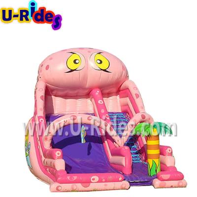 China Wholesale PVC Girls Pink Inflatable Water Slide Cartoon Industrial Inflatable Slide For Kids for sale