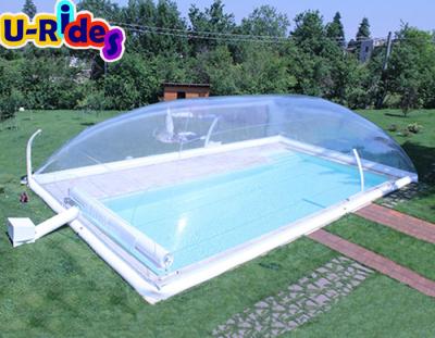 China 0.9mm PVC Pool Cover Transparent Air Pool Cover Customized Inflatable Pool Dome For Garden for sale