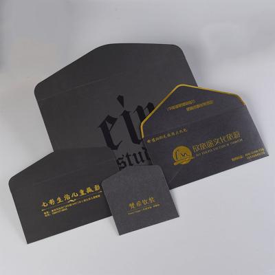 China Durable eco friendly custom printed paper c5 luxury matte black gift envelope for wedding invitation for sale