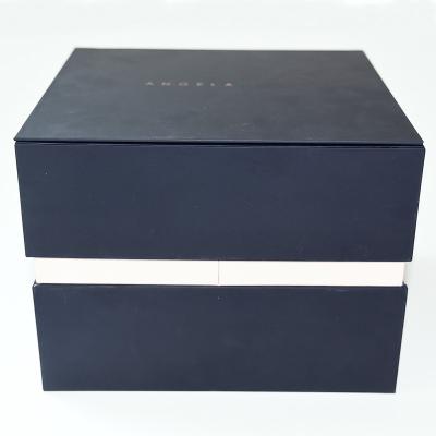 China Factory Price Recyclable Wholesale Matte Black Gift Paper Box for sale