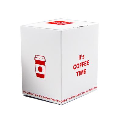 China Recyclable Nice Quality Custom Design Lock Folding White Paper Bottom Drip Coffee Packaging Box for sale