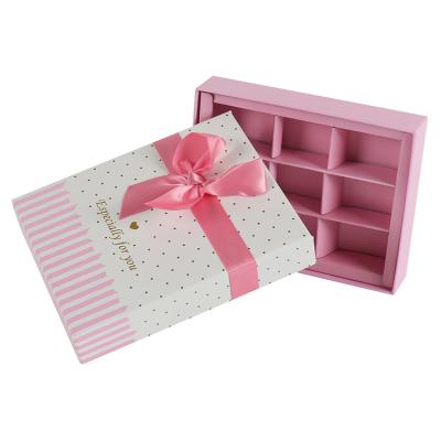 China OEM Recyclable Factory Lovely Customized Fancy Ribbon Chocolate Recyclable Box Well Designed for sale