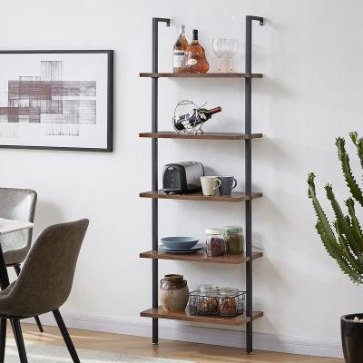 China Viable hot sale 5 tier Estante de escalera Estanteria home shelf peeled madera Estantes de escalera for sale