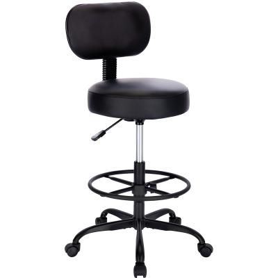 China Modern (Height) Adjustable Home Office All Black Rolling Drafting Office Rolling Swivel Swivel Stool for sale