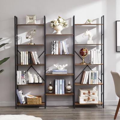 China Environmentally Friendly Industrial Shelving Unit Estanteria de oficina de madera Estanteria de metal Vintage 5 Solid Wood Metal Large for sale