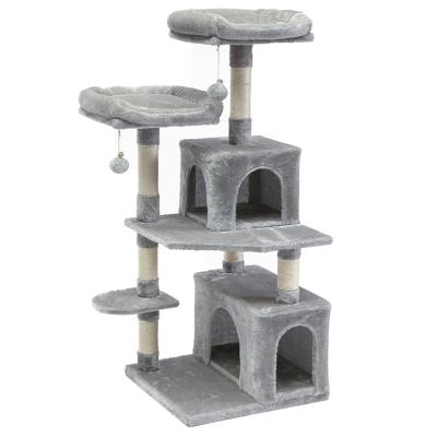 China Sustainable Multi-Level Kitten Play House with Cozy Perches Plush Housings and Sisal Lined Posts for sale