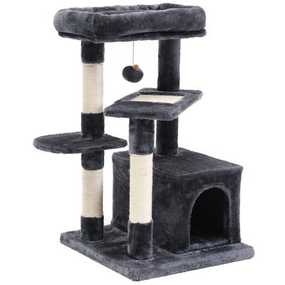 China Kitten Tower Center Cat Tree Living Room with Plush Perch and Dangling Ball for sale