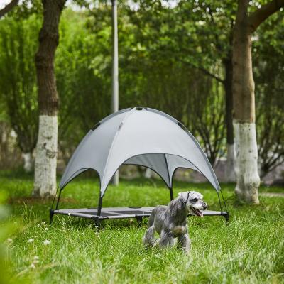 China Design Logo Customized Portable Outdoor Travel Dog Bed Elevated Pet Cradle With Canopy for sale