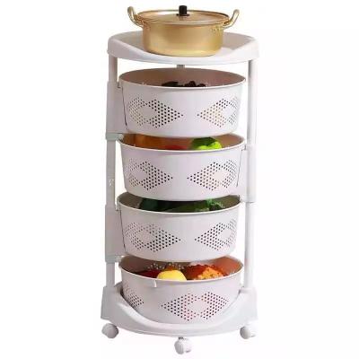 China 3/4/5 Layer Bathroom Storage Rack Wheels Stand Kitchen Viable Kitchen Drawer Vegetable Rolling Cart for sale