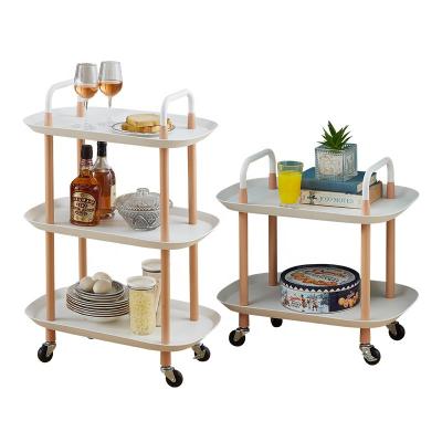 China Viable Type 3 Layer Kitchen Storage Rack Drawer Cart Rolling Serving Cart Vegetable Rotating Fruit Basket for sale