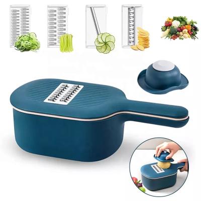 China Viable Manual Mandoline Slicer Potato Carrot Potato Fruit Cutter Vegetable Cleaver With Sieve Kitchen Tool for sale