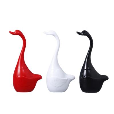 China Swan Shape Eco-friendly Long Handled Toilet Brush With Holder Drainable Bathroom Cleaning Brush Cleaning Tools for sale