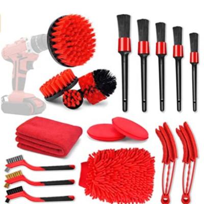 China Durable 18 Pcs/Set Kit Power Scrubber Polishing Pad Drill Brush Cleaner Toilet Sweeps Car Cleaning Brushes for sale