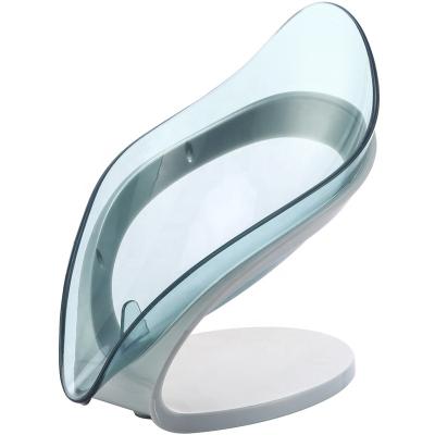 China Modern Leaf Shape Soap Box Toilet Soap Holder Dish Storage Tray Shower Storage Case Bathroom Instruments for sale