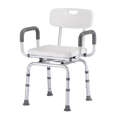 China Non-Slip Non-Slip Chair 7 Gears Adjustable Bathroom Shower Seat With Back Aluminum Frame Support For Elderly Handicapped for sale